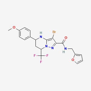 3-bromo-N-(2-furylmethyl)-5-(4-methoxyphenyl)-7-(trifluoromethyl)-4,5,6,7-tetrahydropyrazolo[1,5-a]pyrimidine-2-carboxamide