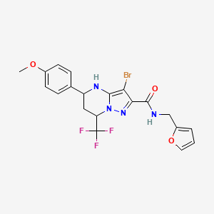 molecular formula C20H18BrF3N4O3 B4980104 3-bromo-N-(2-furylmethyl)-5-(4-methoxyphenyl)-7-(trifluoromethyl)-4,5,6,7-tetrahydropyrazolo[1,5-a]pyrimidine-2-carboxamide 