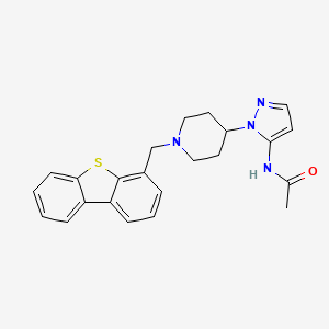 molecular formula C23H24N4OS B4980106 N-{1-[1-(dibenzo[b,d]thien-4-ylmethyl)-4-piperidinyl]-1H-pyrazol-5-yl}acetamide 