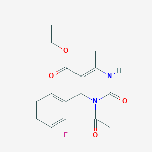 molecular formula C16H17FN2O4 B4980142 ethyl 3-acetyl-4-(2-fluorophenyl)-6-methyl-2-oxo-1,2,3,4-tetrahydro-5-pyrimidinecarboxylate 
