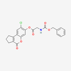 8-chloro-4-oxo-1,2,3,4-tetrahydrocyclopenta[c]chromen-7-yl N-[(benzyloxy)carbonyl]glycinate