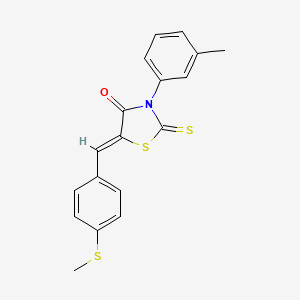 molecular formula C18H15NOS3 B4980168 3-(3-methylphenyl)-5-[4-(methylthio)benzylidene]-2-thioxo-1,3-thiazolidin-4-one 