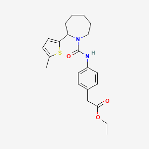 molecular formula C22H28N2O3S B4980202 ethyl [4-({[2-(5-methyl-2-thienyl)-1-azepanyl]carbonyl}amino)phenyl]acetate 