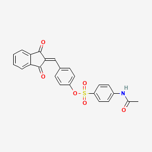 molecular formula C24H17NO6S B4980214 4-[(1,3-dioxo-1,3-dihydro-2H-inden-2-ylidene)methyl]phenyl 4-(acetylamino)benzenesulfonate 