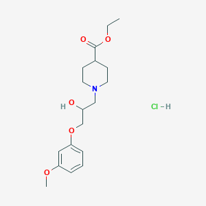 molecular formula C18H28ClNO5 B4980252 ethyl 1-[2-hydroxy-3-(3-methoxyphenoxy)propyl]-4-piperidinecarboxylate hydrochloride 