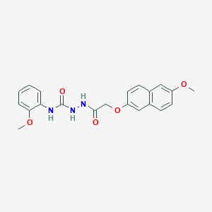 molecular formula C21H21N3O5 B4980274 2-{[(6-methoxy-2-naphthyl)oxy]acetyl}-N-(2-methoxyphenyl)hydrazinecarboxamide 