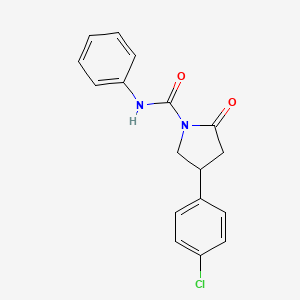 molecular formula C17H15ClN2O2 B4980289 4-(4-chlorophenyl)-2-oxo-N-phenyl-1-pyrrolidinecarboxamide 