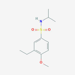 molecular formula C12H19NO3S B498030 3-ethyl-N-isopropyl-4-methoxybenzenesulfonamide CAS No. 886123-38-2