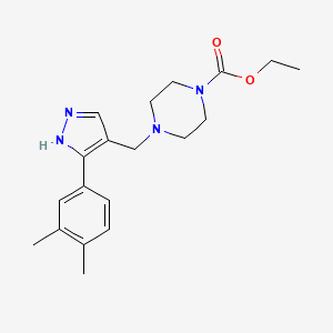 ethyl 4-{[3-(3,4-dimethylphenyl)-1H-pyrazol-4-yl]methyl}-1-piperazinecarboxylate