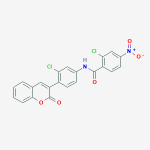 2-chloro-N-[3-chloro-4-(2-oxo-2H-chromen-3-yl)phenyl]-4-nitrobenzamide