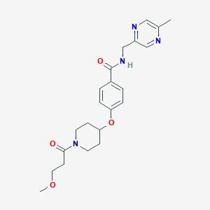 4-{[1-(3-methoxypropanoyl)-4-piperidinyl]oxy}-N-[(5-methyl-2-pyrazinyl)methyl]benzamide