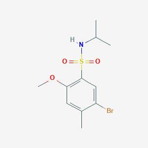 molecular formula C11H16BrNO3S B498038 5-bromo-N-isopropyl-2-methoxy-4-methylbenzenesulfonamide CAS No. 886123-70-2