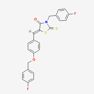 molecular formula C24H17F2NO2S2 B4980389 3-(4-fluorobenzyl)-5-{4-[(4-fluorobenzyl)oxy]benzylidene}-2-thioxo-1,3-thiazolidin-4-one 