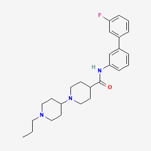 molecular formula C26H34FN3O B4980393 N-(3'-fluoro-3-biphenylyl)-1'-propyl-1,4'-bipiperidine-4-carboxamide 