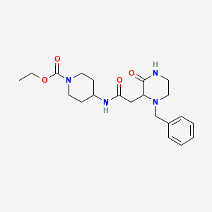 molecular formula C21H30N4O4 B4980396 ethyl 4-{[(1-benzyl-3-oxo-2-piperazinyl)acetyl]amino}-1-piperidinecarboxylate 