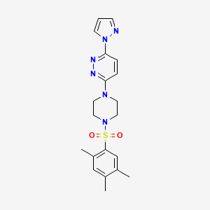 molecular formula C20H24N6O2S B4980403 3-(1H-pyrazol-1-yl)-6-{4-[(2,4,5-trimethylphenyl)sulfonyl]-1-piperazinyl}pyridazine 