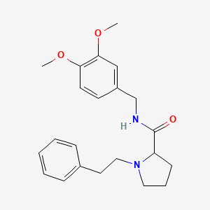 N-(3,4-dimethoxybenzyl)-1-(2-phenylethyl)prolinamide