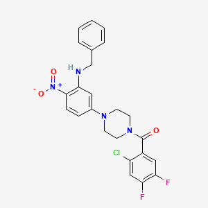 N-benzyl-5-[4-(2-chloro-4,5-difluorobenzoyl)-1-piperazinyl]-2-nitroaniline