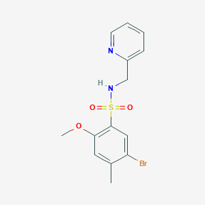 molecular formula C14H15BrN2O3S B498043 5-bromo-2-methoxy-4-methyl-N-(2-pyridinylmethyl)benzenesulfonamide CAS No. 902248-98-0
