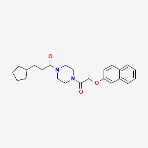 1-(3-cyclopentylpropanoyl)-4-[(2-naphthyloxy)acetyl]piperazine