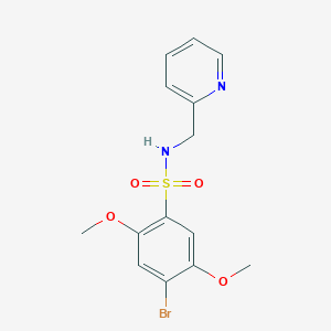 molecular formula C14H15BrN2O4S B498044 4-bromo-2,5-dimethoxy-N-(2-pyridinylmethyl)benzenesulfonamide CAS No. 902249-01-8