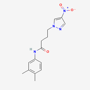 molecular formula C15H18N4O3 B4980446 N-(3,4-dimethylphenyl)-4-(4-nitro-1H-pyrazol-1-yl)butanamide 