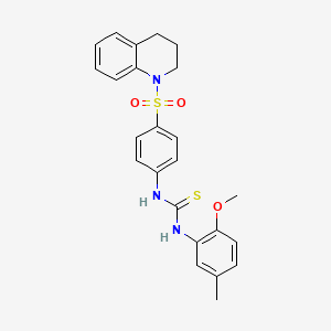 molecular formula C24H25N3O3S2 B4980452 N-[4-(3,4-dihydro-1(2H)-quinolinylsulfonyl)phenyl]-N'-(2-methoxy-5-methylphenyl)thiourea 