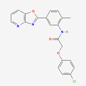 molecular formula C21H16ClN3O3 B4980459 2-(4-chlorophenoxy)-N-(2-methyl-5-[1,3]oxazolo[4,5-b]pyridin-2-ylphenyl)acetamide 