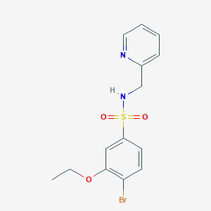 molecular formula C14H15BrN2O3S B498048 4-bromo-3-ethoxy-N-(2-pyridinylmethyl)benzenesulfonamide CAS No. 879052-54-7