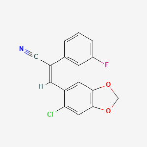 molecular formula C16H9ClFNO2 B4980487 3-(6-chloro-1,3-benzodioxol-5-yl)-2-(3-fluorophenyl)acrylonitrile 
