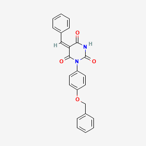 molecular formula C24H18N2O4 B4980509 5-benzylidene-1-[4-(benzyloxy)phenyl]-2,4,6(1H,3H,5H)-pyrimidinetrione 