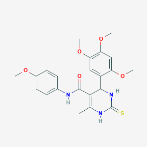 molecular formula C22H25N3O5S B4980515 N-(4-methoxyphenyl)-6-methyl-2-thioxo-4-(2,4,5-trimethoxyphenyl)-1,2,3,4-tetrahydro-5-pyrimidinecarboxamide 