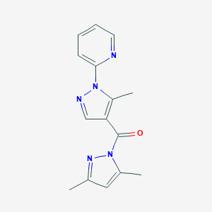 molecular formula C15H15N5O B498053 2-{4-[(3,5-dimethyl-1H-pyrazol-1-yl)carbonyl]-5-methyl-1H-pyrazol-1-yl}pyridine 