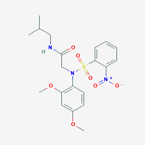molecular formula C20H25N3O7S B4980532 N~2~-(2,4-dimethoxyphenyl)-N~1~-isobutyl-N~2~-[(2-nitrophenyl)sulfonyl]glycinamide 