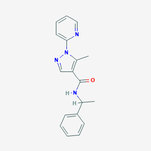 molecular formula C18H18N4O B498055 5-methyl-N-(1-phenylethyl)-1-(2-pyridinyl)-1H-pyrazole-4-carboxamide 