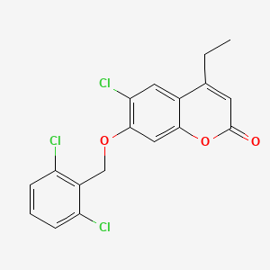 molecular formula C18H13Cl3O3 B4980552 6-chloro-7-[(2,6-dichlorobenzyl)oxy]-4-ethyl-2H-chromen-2-one 