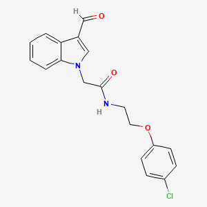 N-[2-(4-chlorophenoxy)ethyl]-2-(3-formyl-1H-indol-1-yl)acetamide