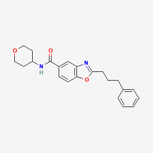 molecular formula C22H24N2O3 B4980610 2-(3-phenylpropyl)-N-(tetrahydro-2H-pyran-4-yl)-1,3-benzoxazole-5-carboxamide 