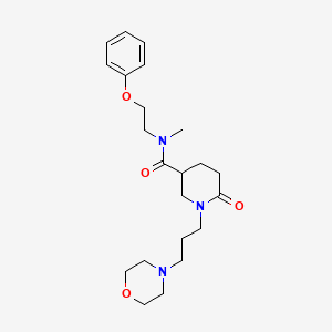 molecular formula C22H33N3O4 B4980633 N-methyl-1-[3-(4-morpholinyl)propyl]-6-oxo-N-(2-phenoxyethyl)-3-piperidinecarboxamide 