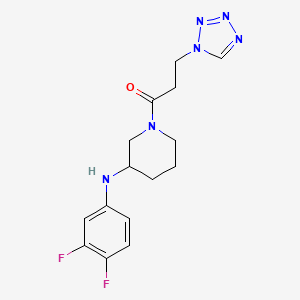 molecular formula C15H18F2N6O B4980662 N-(3,4-difluorophenyl)-1-[3-(1H-tetrazol-1-yl)propanoyl]-3-piperidinamine 