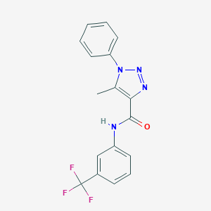 molecular formula C17H13F3N4O B498071 5-methyl-1-phenyl-N-[3-(trifluoromethyl)phenyl]-1H-1,2,3-triazole-4-carboxamide 
