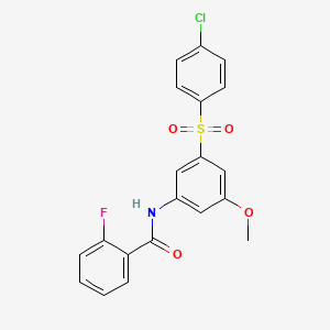 N-{3-[(4-chlorophenyl)sulfonyl]-5-methoxyphenyl}-2-fluorobenzamide