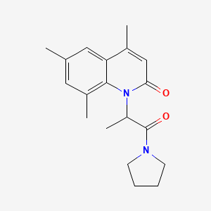 molecular formula C19H24N2O2 B4980714 4,6,8-trimethyl-1-[1-methyl-2-oxo-2-(1-pyrrolidinyl)ethyl]-2(1H)-quinolinone 