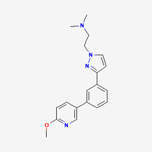 molecular formula C19H22N4O B4980724 (2-{3-[3-(6-methoxy-3-pyridinyl)phenyl]-1H-pyrazol-1-yl}ethyl)dimethylamine 