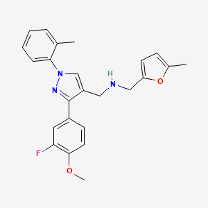1-[3-(3-fluoro-4-methoxyphenyl)-1-(2-methylphenyl)-1H-pyrazol-4-yl]-N-[(5-methyl-2-furyl)methyl]methanamine