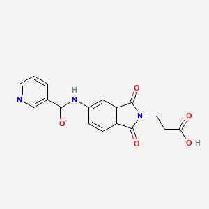 molecular formula C17H13N3O5 B4980744 3-{1,3-dioxo-5-[(3-pyridinylcarbonyl)amino]-1,3-dihydro-2H-isoindol-2-yl}propanoic acid 
