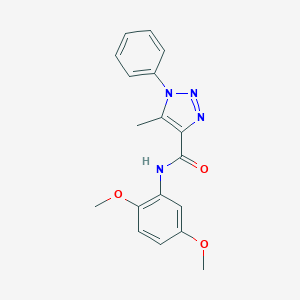 molecular formula C18H18N4O3 B498075 N-(2,5-dimethoxyphenyl)-5-methyl-1-phenyl-1H-1,2,3-triazole-4-carboxamide CAS No. 924840-94-8