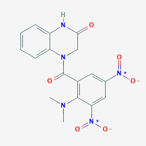 4-[2-(dimethylamino)-3,5-dinitrobenzoyl]-3,4-dihydro-2(1H)-quinoxalinone