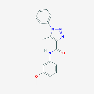 molecular formula C17H16N4O2 B498076 N-(3-methoxyphenyl)-5-methyl-1-phenyl-1H-1,2,3-triazole-4-carboxamide CAS No. 871323-06-7