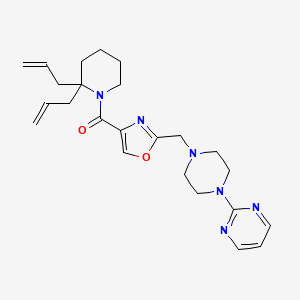 molecular formula C24H32N6O2 B4980807 2-[4-({4-[(2,2-diallyl-1-piperidinyl)carbonyl]-1,3-oxazol-2-yl}methyl)-1-piperazinyl]pyrimidine 